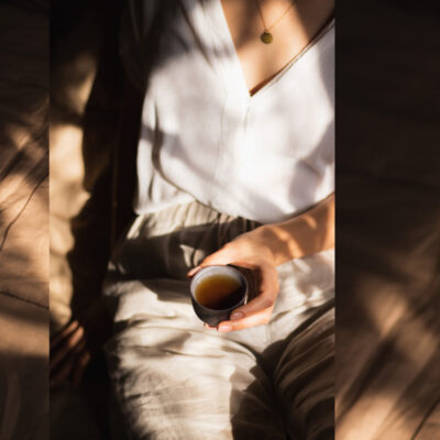 handmade ceramic dark stoneware minimalistic coffee cup