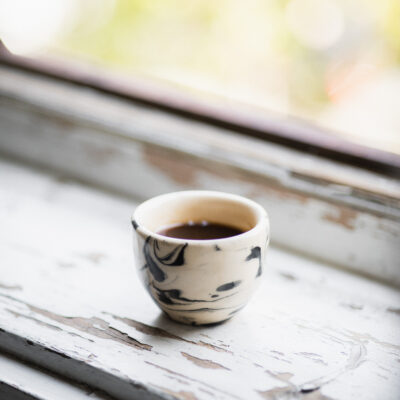 marbled ceramic espresso cup