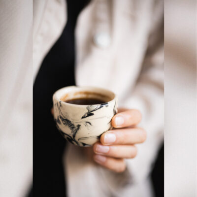 marbled ceramic espresso cup